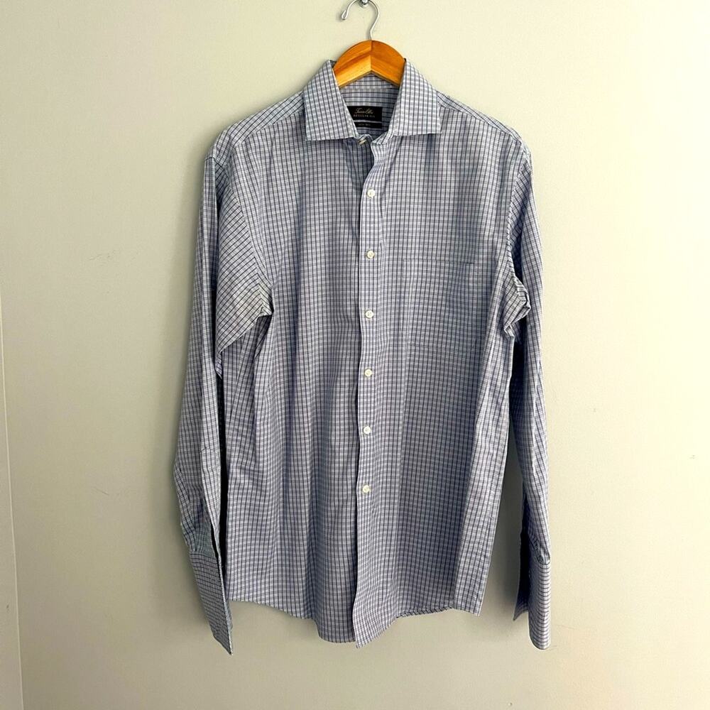 Tasso Elba Blue Stripe Button Down Shirt